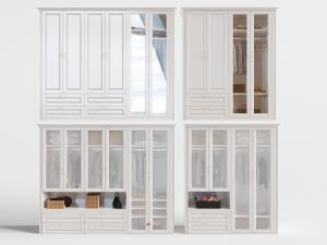 简欧白色玻璃柜门的衣柜