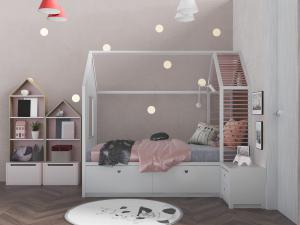 北欧实木小木屋儿童床装饰柜