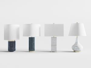 新中式大理石灯柱台灯