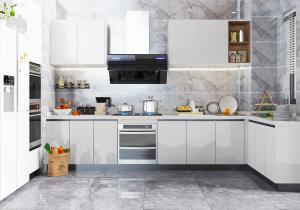 现代白色整体橱柜吊柜厨具