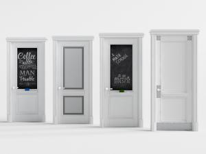 简欧白色平开门