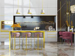 现代轻奢整体橱柜吧台吧