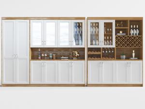 北欧实木装饰酒柜3d模型 北欧实木装饰酒柜