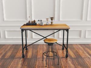 工业风带滑轮的书桌凳3d模型 工业风带滑轮的书桌凳