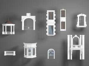 欧式窗户护栏3d模型 欧式窗户护栏