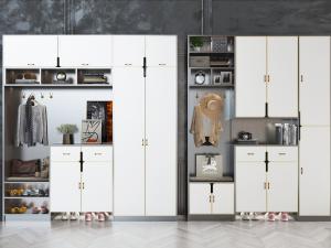 现代白色柜门的玄关鞋柜