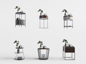 新中式方形圆形角几边几