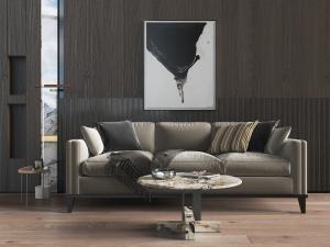 后现代多人沙发茶几组合