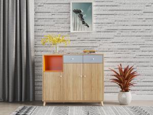 北欧玄关柜边柜红叶植物