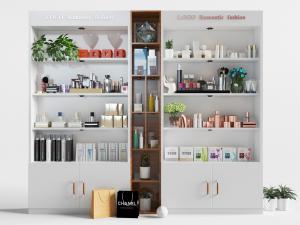 现代白色化妆品展示柜