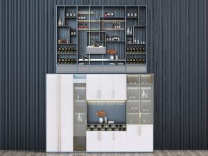 现代实木酒柜3d模型 现代实木酒柜