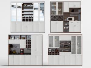 北欧实木酒柜3d模型 北欧实木酒柜