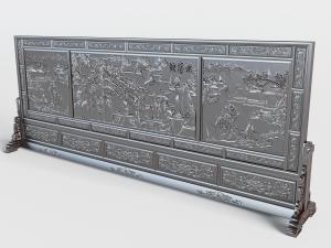 中式古典浮雕屏风