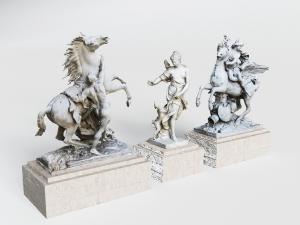 欧式人物、马雕塑