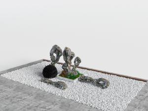 中式小石子景观小品