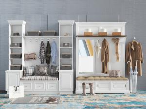 简欧白色带卡座的装饰收纳柜