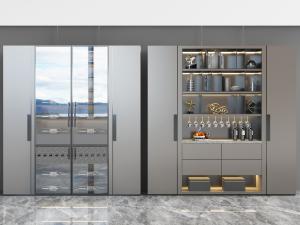 现代酒柜3d模型 现代酒柜