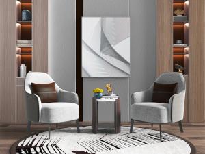 新中式单人沙发边几3d模型 新中式单人沙发边几