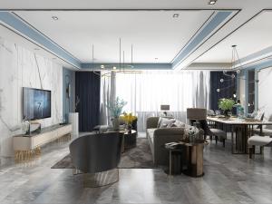 现代轻奢客厅餐厅