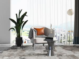 现代单人沙发边几3d模型 现代单人沙发边几