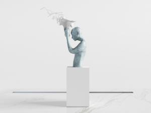 现代抽象人物半身雕塑雕刻