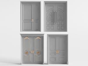欧式灰色字母双扇平开门