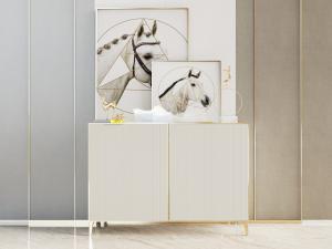 现代轻奢白色玄关边柜