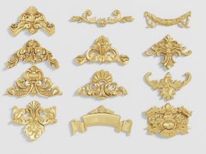 欧式金色雕花构件