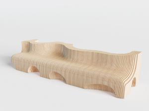 现代实木异形公共椅子