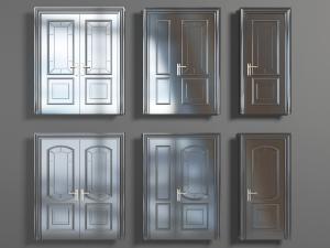 现代实木双扇平开门