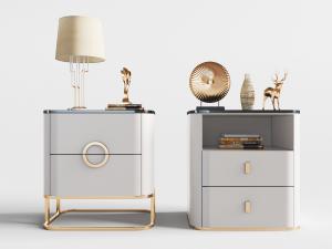 新中式白色床头柜