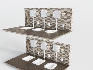 现代带水箱的蹲便器