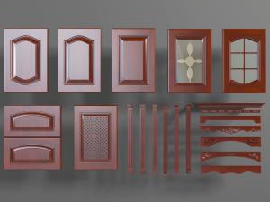 欧式红木柜门栏杆构件3d模型 欧式红木柜门栏杆构件