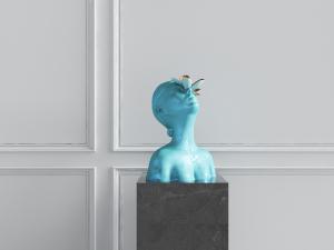 现代少女半身雕塑雕刻