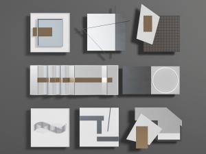 后现代抽象几何造型的墙饰挂件