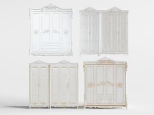欧式白色雕花衣柜