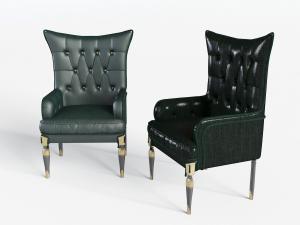 欧式真皮单人沙发3d模型 欧式真皮单人沙发