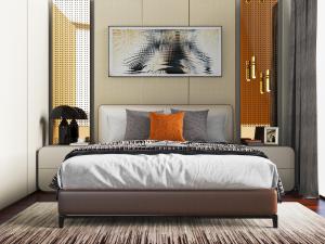 后现代双人床床头柜