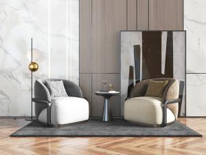 新中式单人沙发边几3d模型 新中式单人沙发边几