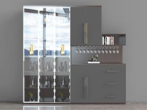 现代玻璃门的酒柜餐边柜