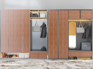 现代实木玄关储物鞋柜