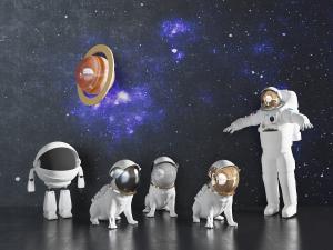 现代宇宙空间宇航员主题背景墙3d模型 现代宇宙空间宇航员主题背景墙
