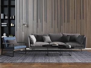 后现代多人沙发休闲椅子茶几组合