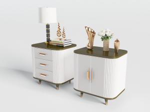 现代白色床头柜