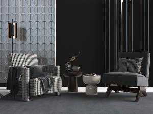 后现代无扶手单人沙发3d模型 后现代无扶手单人沙发