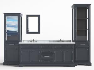 北欧实木卫浴装饰储物柜洗手台盆