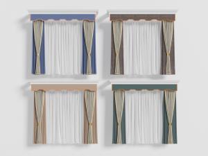 现代撞色窗帘窗纱