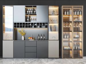 现代装饰置物柜玻璃柜门酒柜3d模型 现代装饰置物柜玻璃柜门酒柜