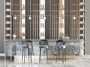 现代轻奢大理石吧台吧椅酒架3d模型 现代轻奢大理石吧台吧椅酒架