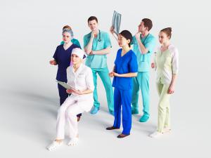 医院护士医生多人3d模型 医院护士医生多人